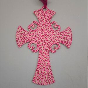 Large pink leopard  cross